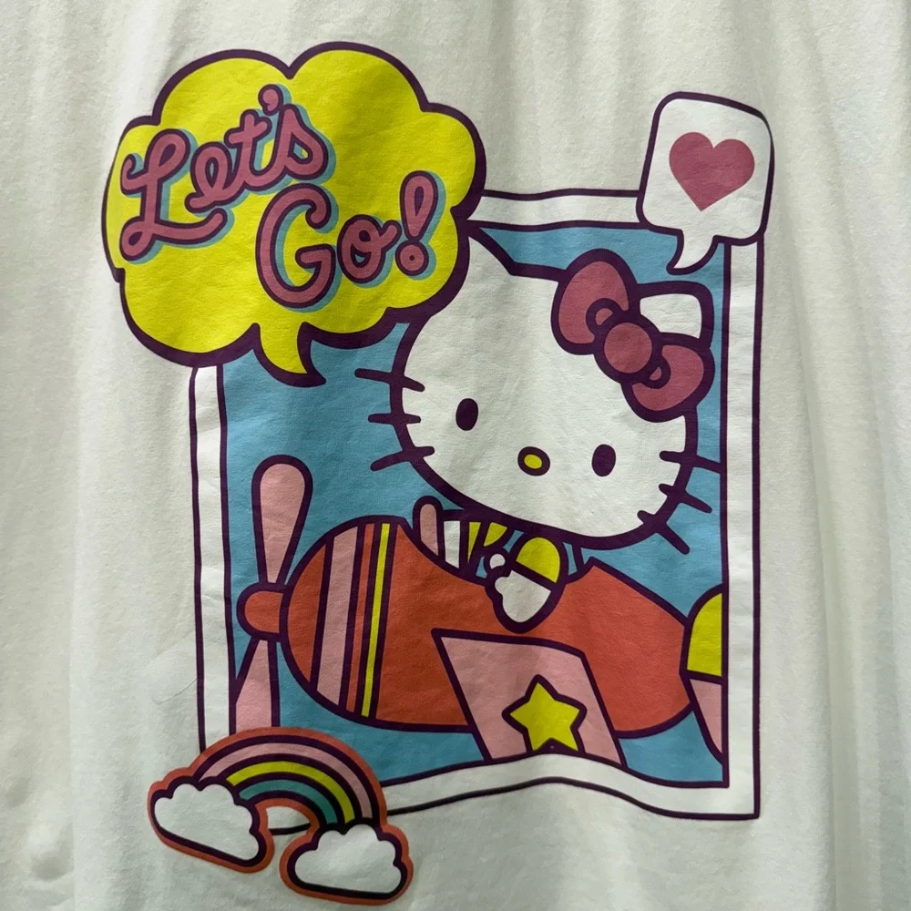 Hello Kitty flying airplane oversized tee tshirt - Picture 2 of 5